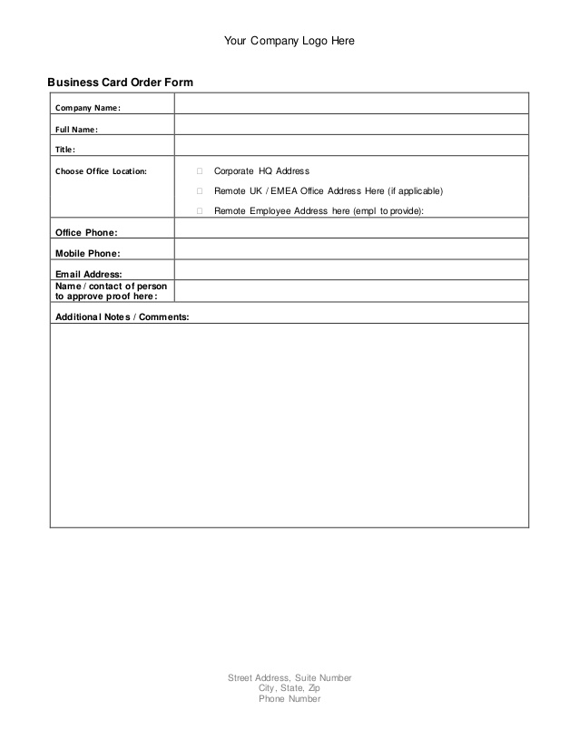 name card order