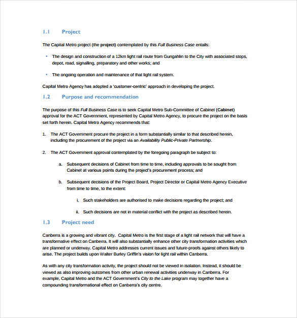 Business Case Template Word Documents Business Case Template Word Documents