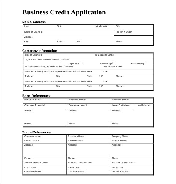 Business Credit Application Form Template Free from www.ghilliesuitmarket.com