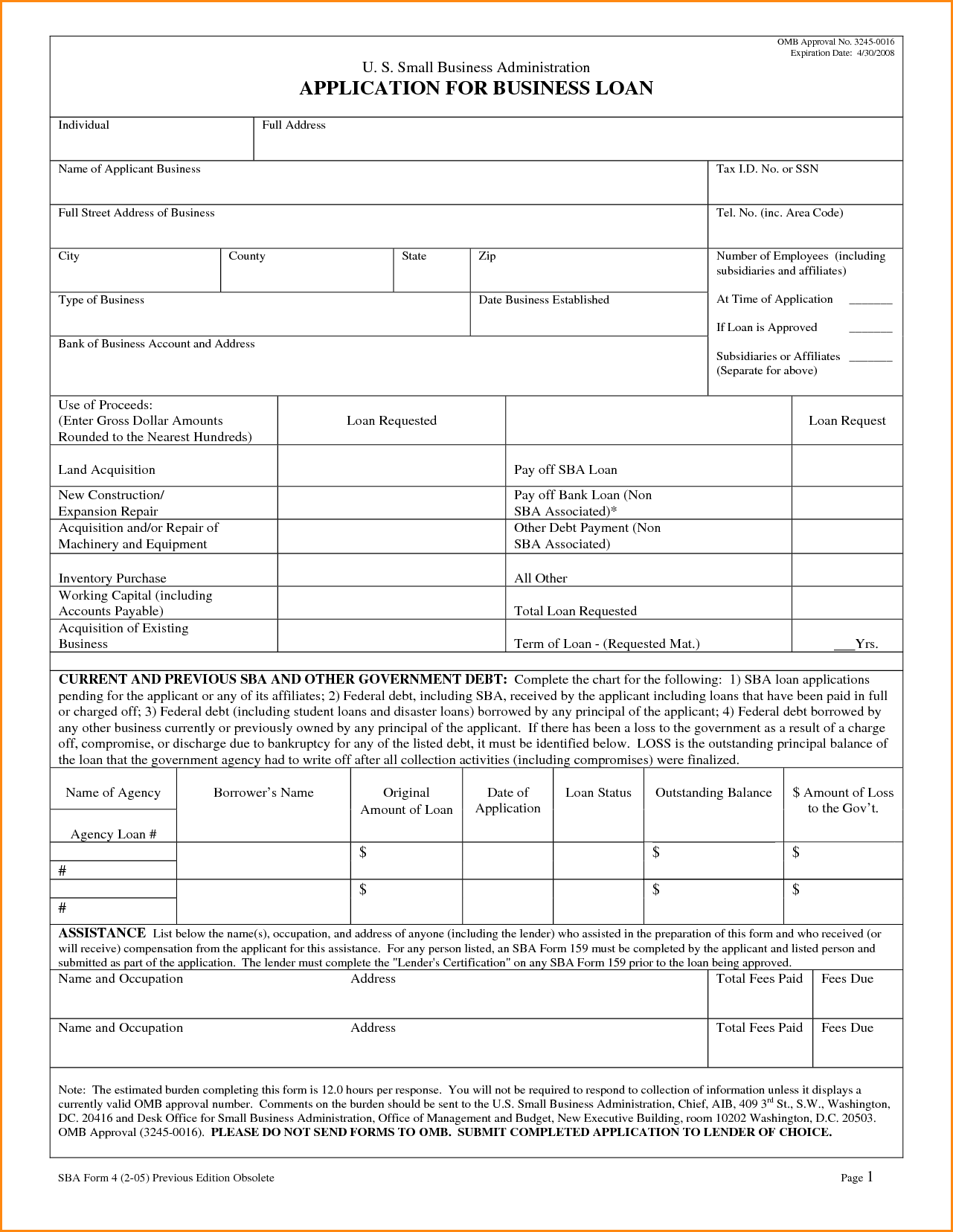 Loan Application Forms Loan Application Forms