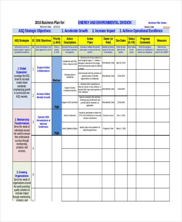 business plan template in excel