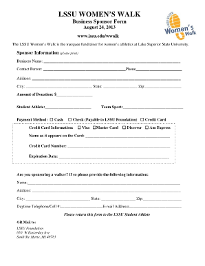 Business Sponsorship Form Business Sponsorship Form